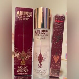 Charlotte Tilbury Airbrush Flawless Setting Spray with Red and Gold Accents